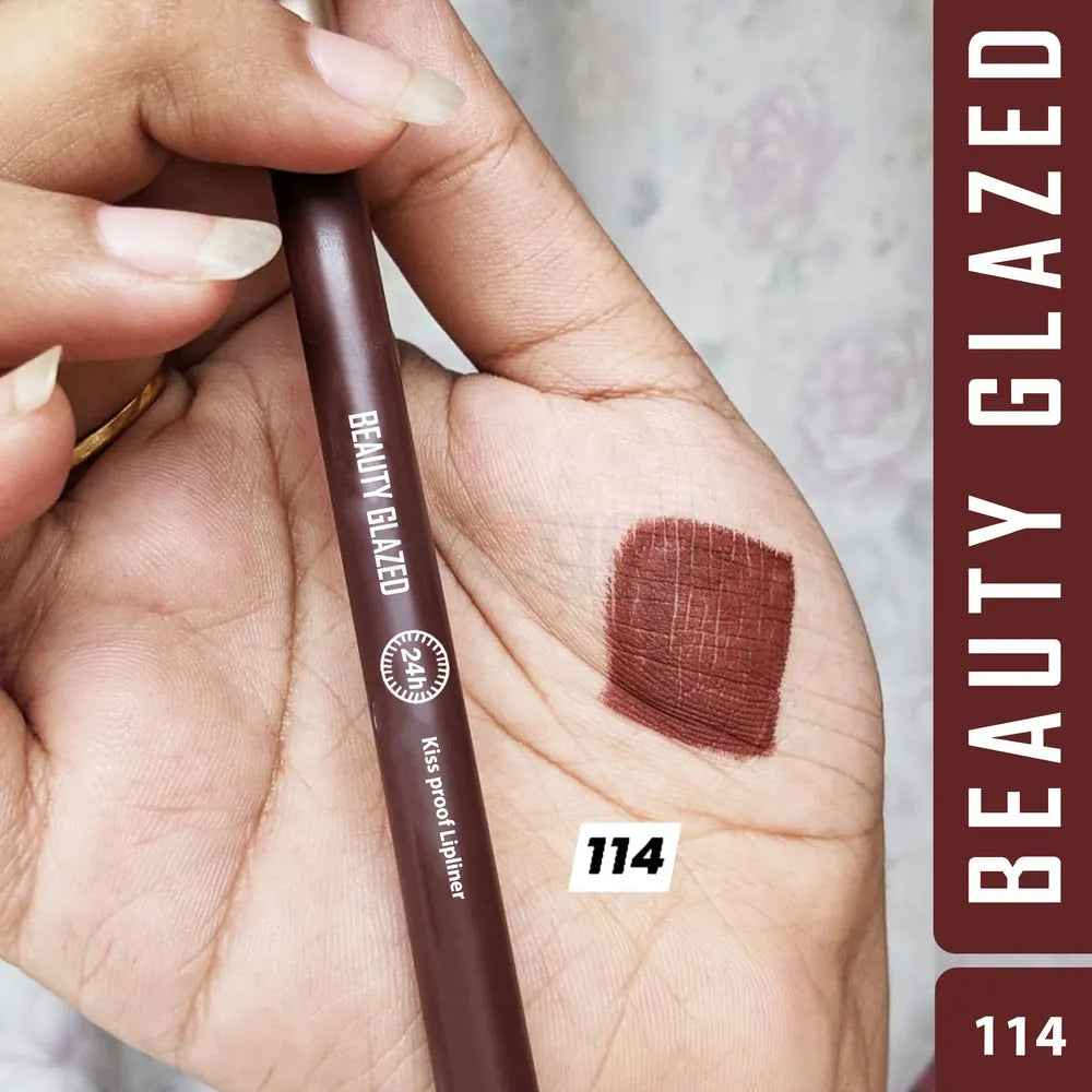 Beauty Glazed Lively Waterproof and Long Lasting Lip Liner – 114 Chocolate