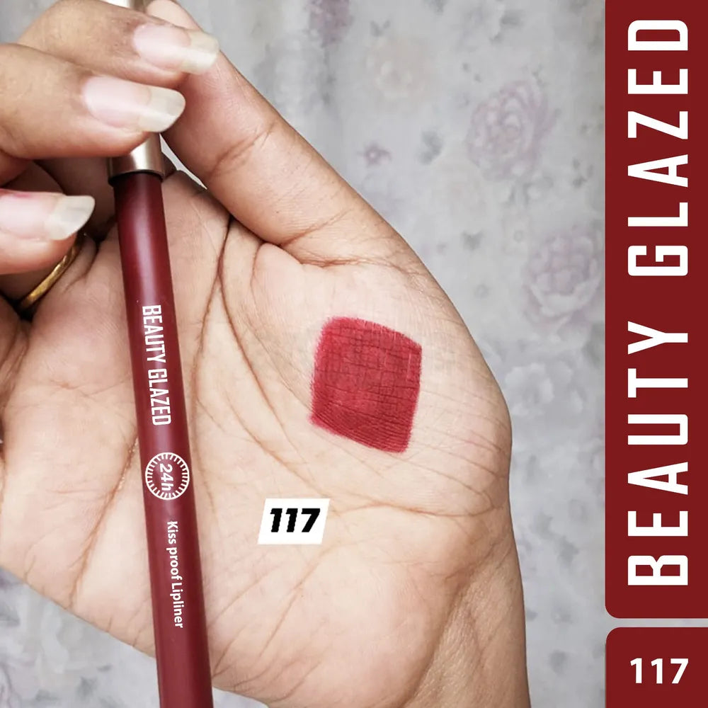 Beauty Glazed Lively Waterproof and Long Lasting Lip Liner – 117 Daring Red