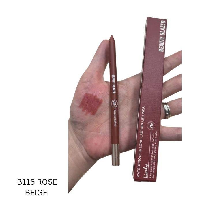 Beauty Glazed Lively Waterproof and Long Lasting Lip Liner – 115 Rose Beige
