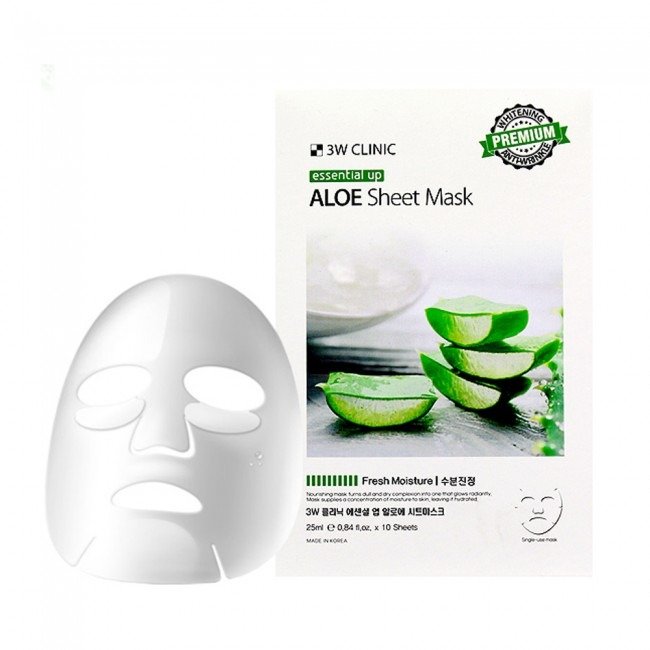 3W Clinic Essential Up Aloe Sheet Mask -25ml