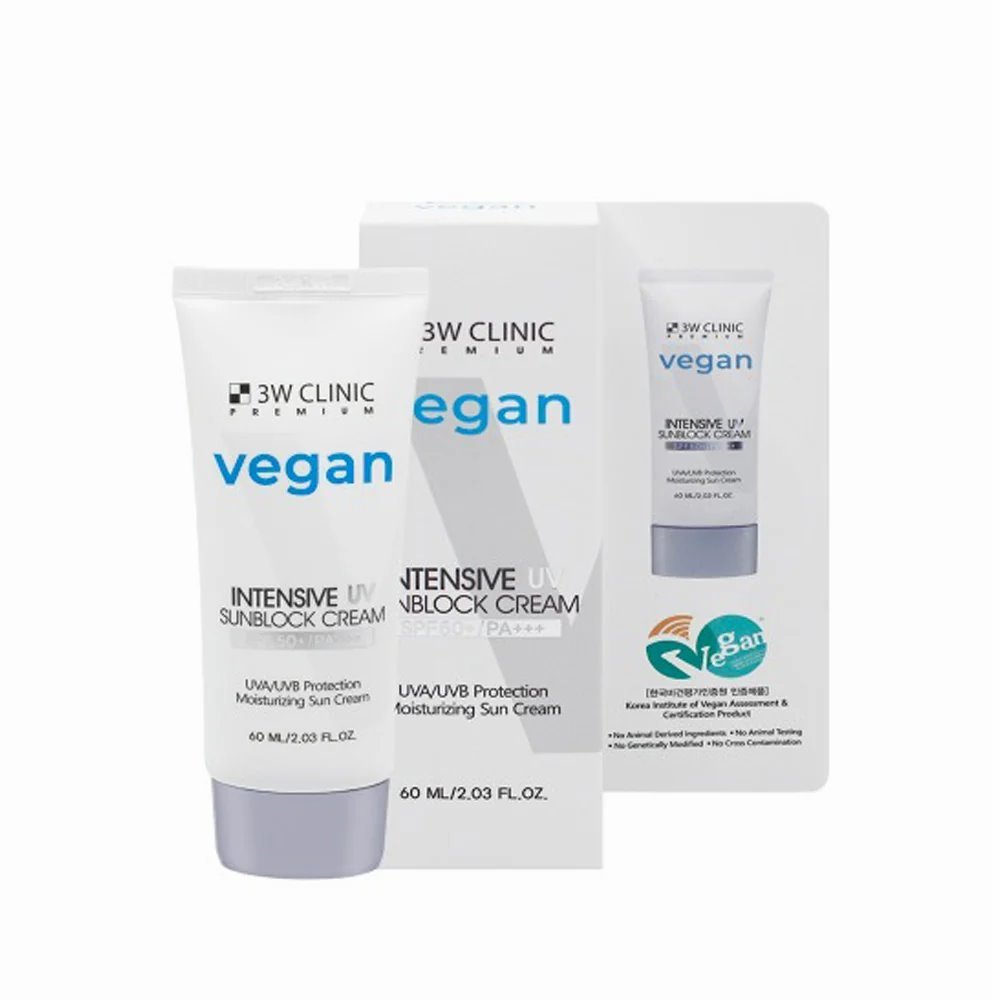 3W Clinic Premium Vegan Intensive UV Sunblock Cream 60ml ( Expiry : 09/01/2027)