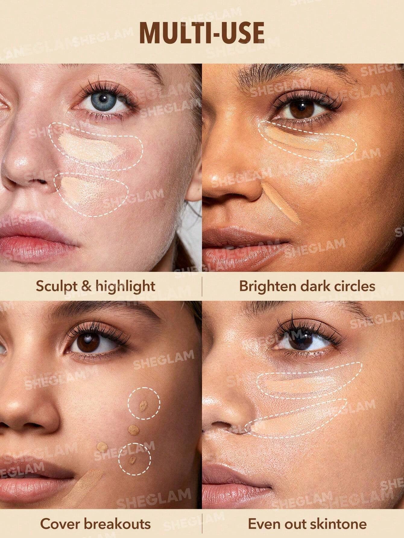 Sheglam Perfect Skin High Coverage Concealer 4.5g - Nude