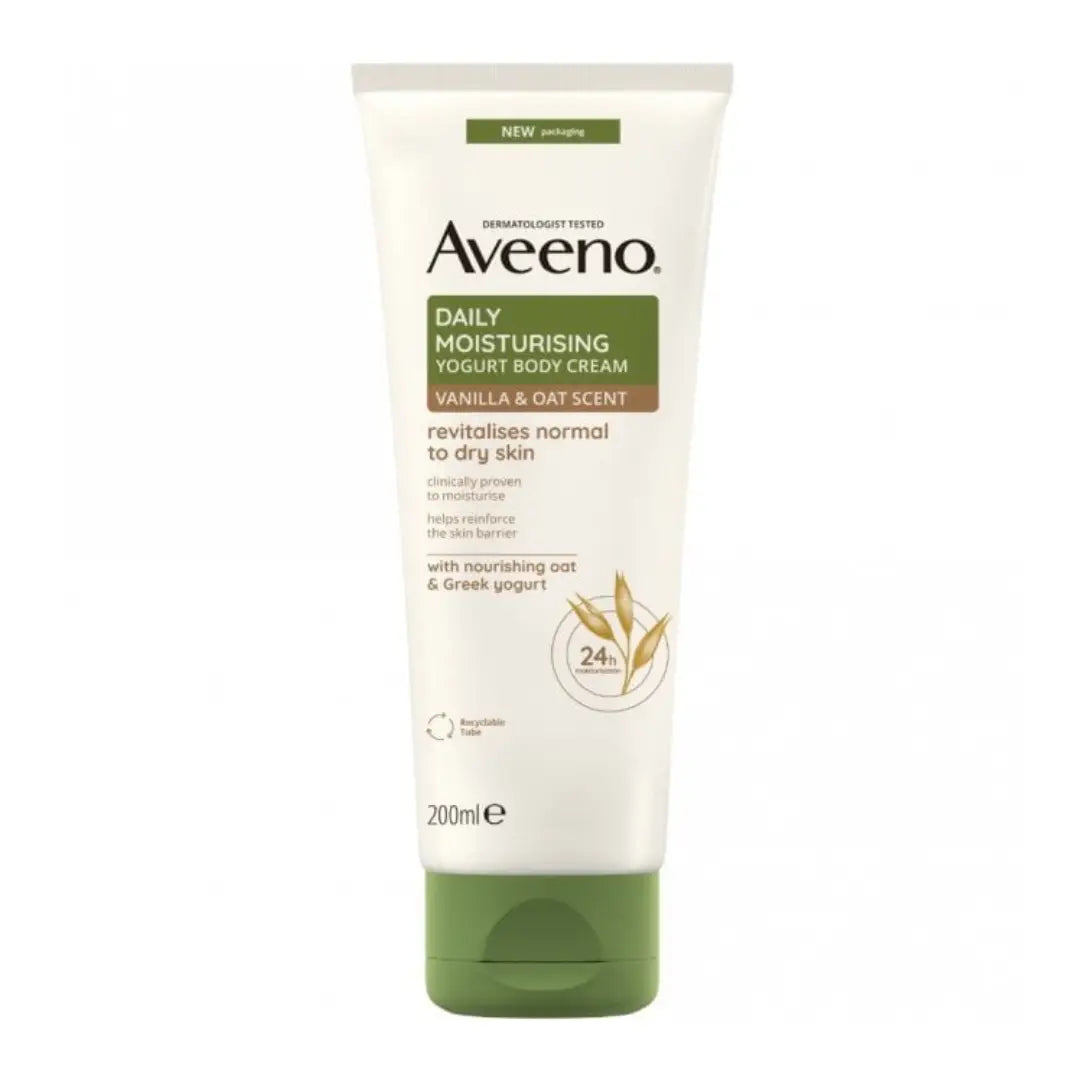 Aveeno Daily Moisturising Yogurt Body Cream - Vanilla and Oat Scent 200ml