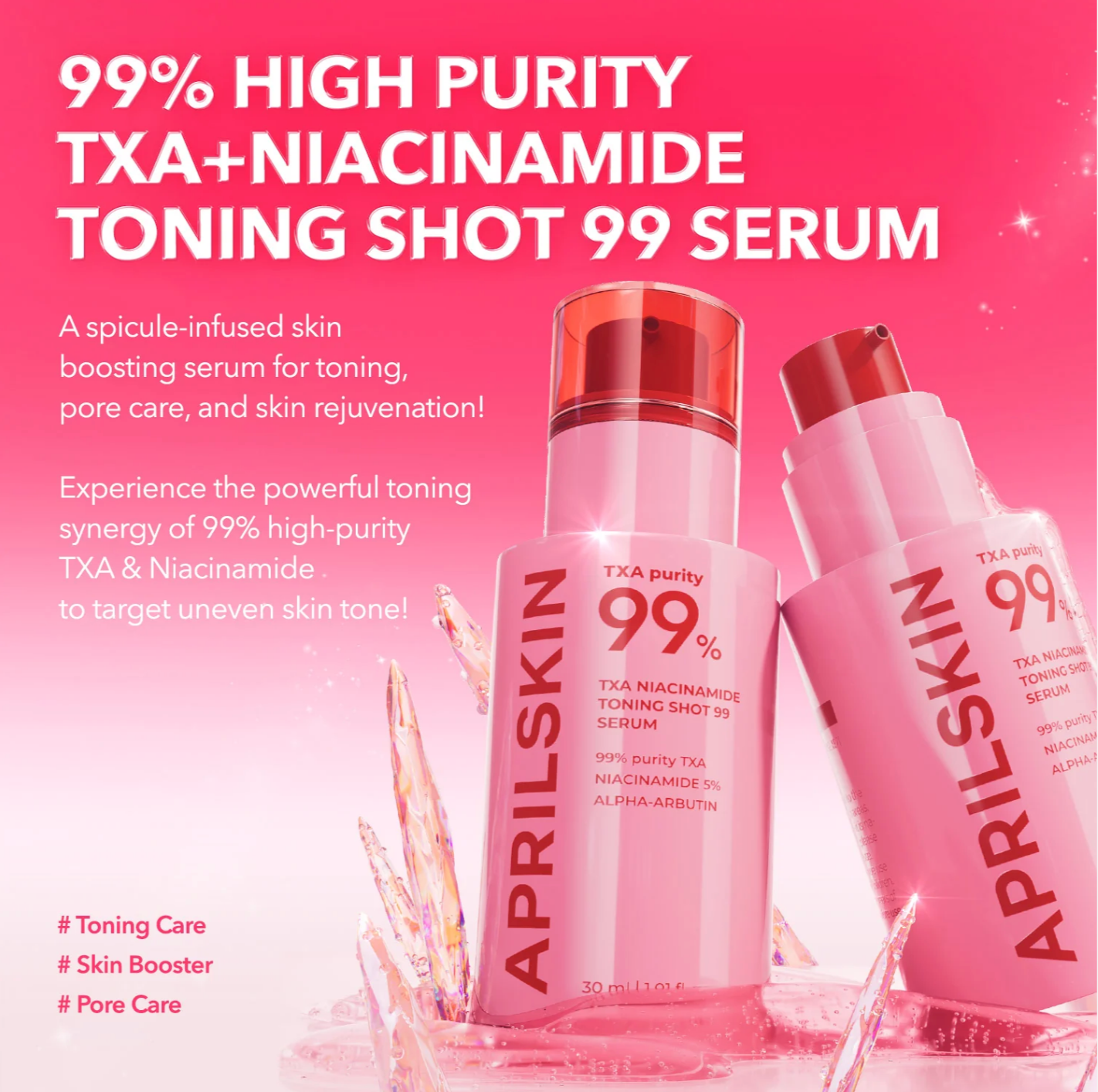 Aprilskin TXA Niacinamide Toning Shot 99 Serum - 30ml