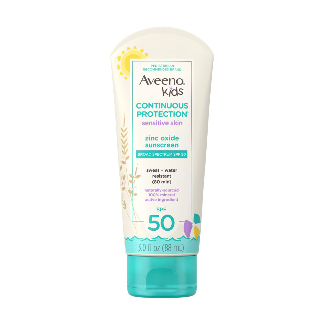 Aveeno Kids Continuous Protection Broad Spectrum SPF 50 Mineral Sunscreen Lotion - 88ml