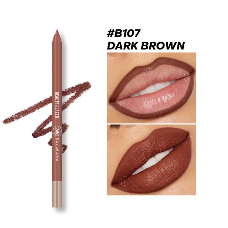 Beauty Glazed Lively Waterproof and Long Lasting Lip Liner - 107 Dark Brown