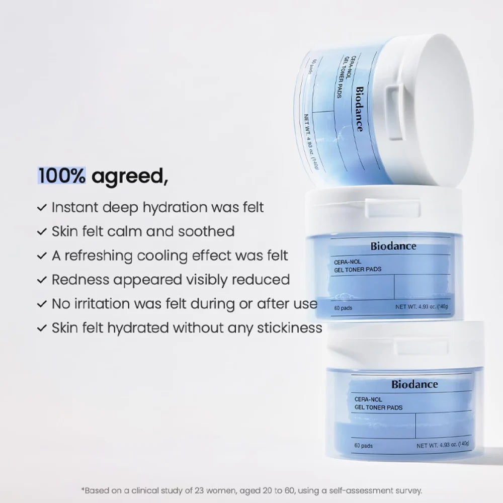 BIODANCE Cera-Nol Gel Toner Pads (60pcs) - 140g