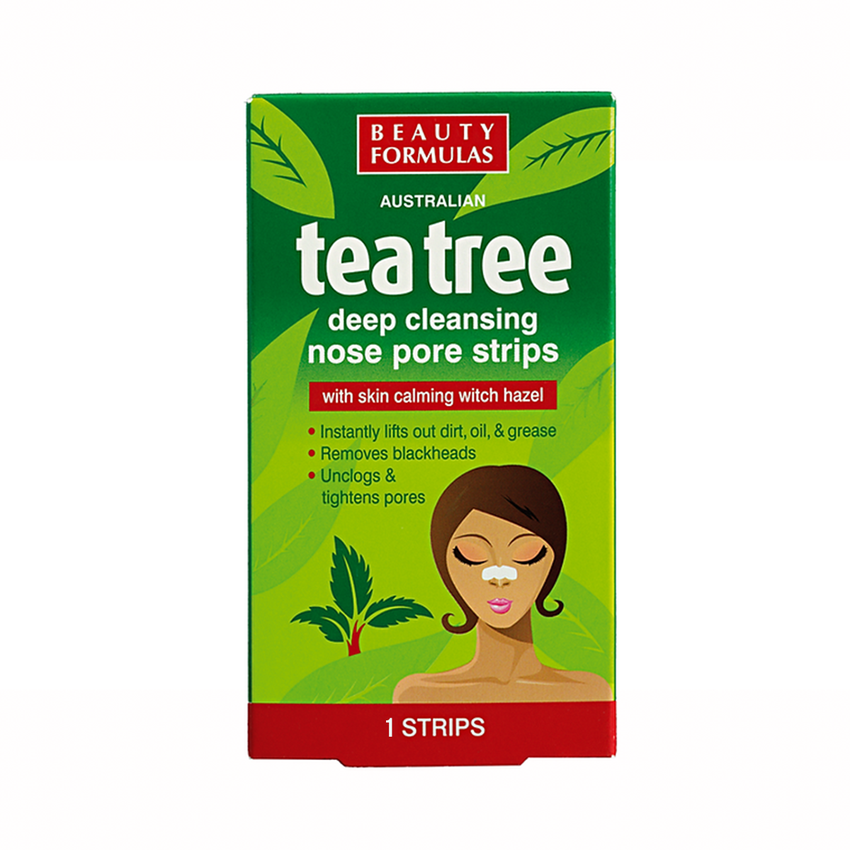 Beauty Formulas Tea Tree Deep Cleansing Nose Pore Strip 1 Strip