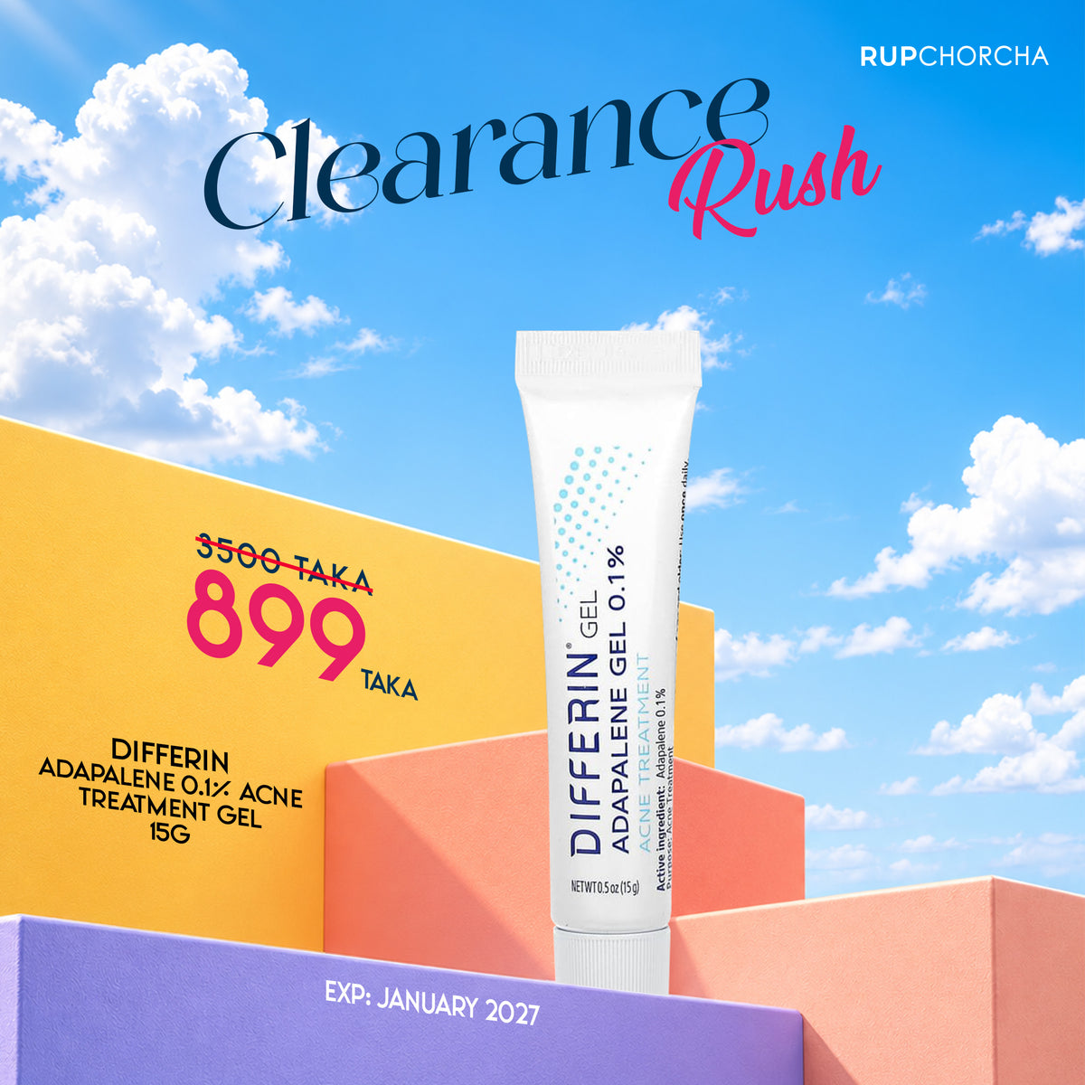 DIFFERIN Adapalene 0.1% Acne Treatment Gel 15g (Expiry : 12/2026)