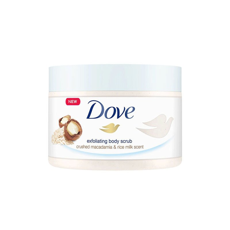 Dove Exfoliating Body Scrub  With Crushed Macadamia and Rice Milk Scent - 225ml