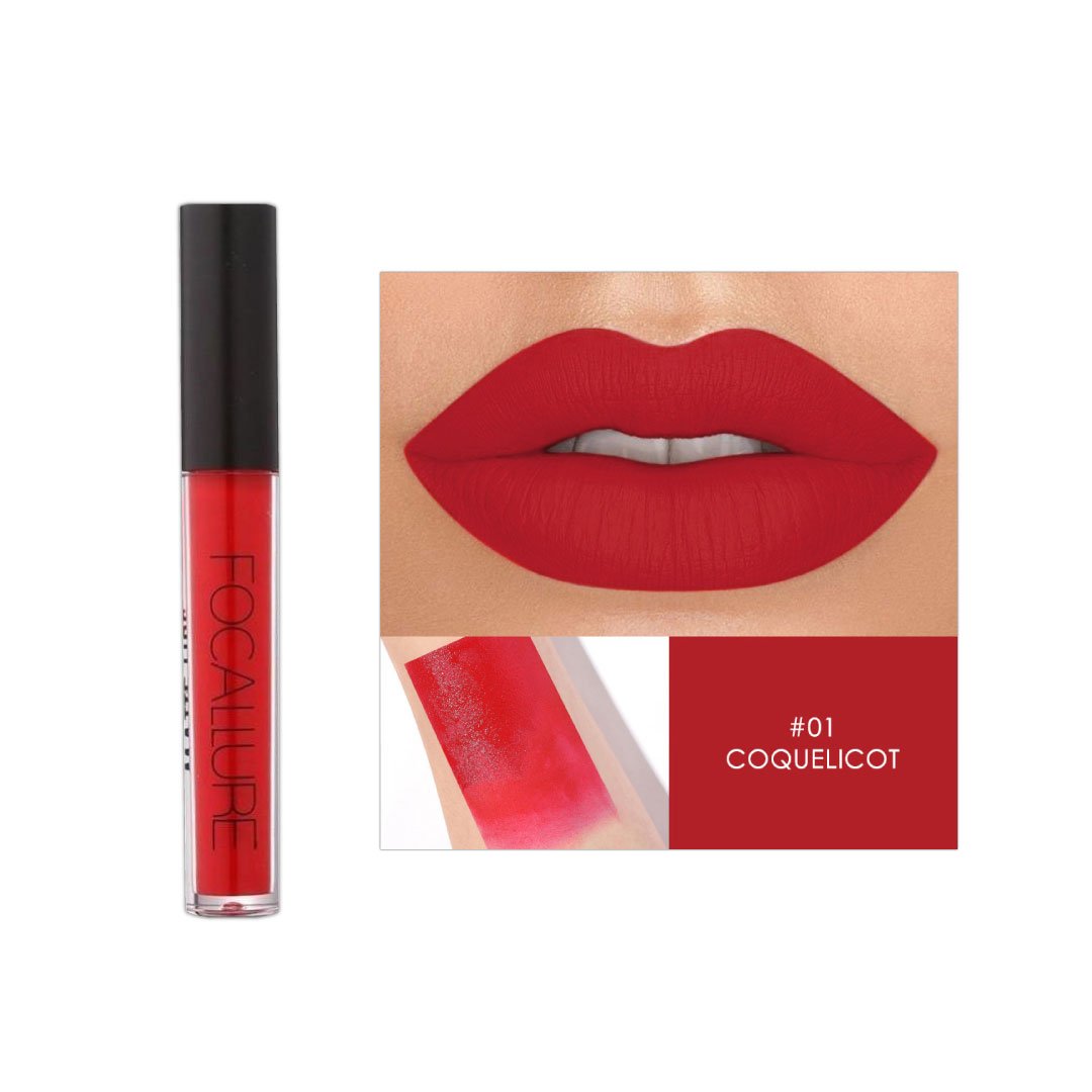 Focallure Waterproof Matte Liquid Lipstick 01 Coquelicot (Fa24)