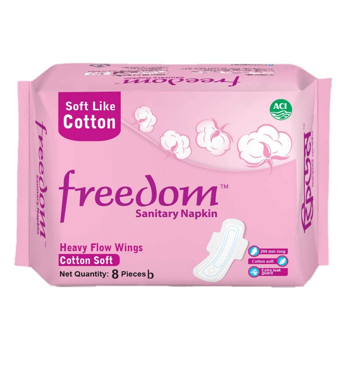 Freedom Sanitary Napkin Heavy Flow Cotton 8 pads