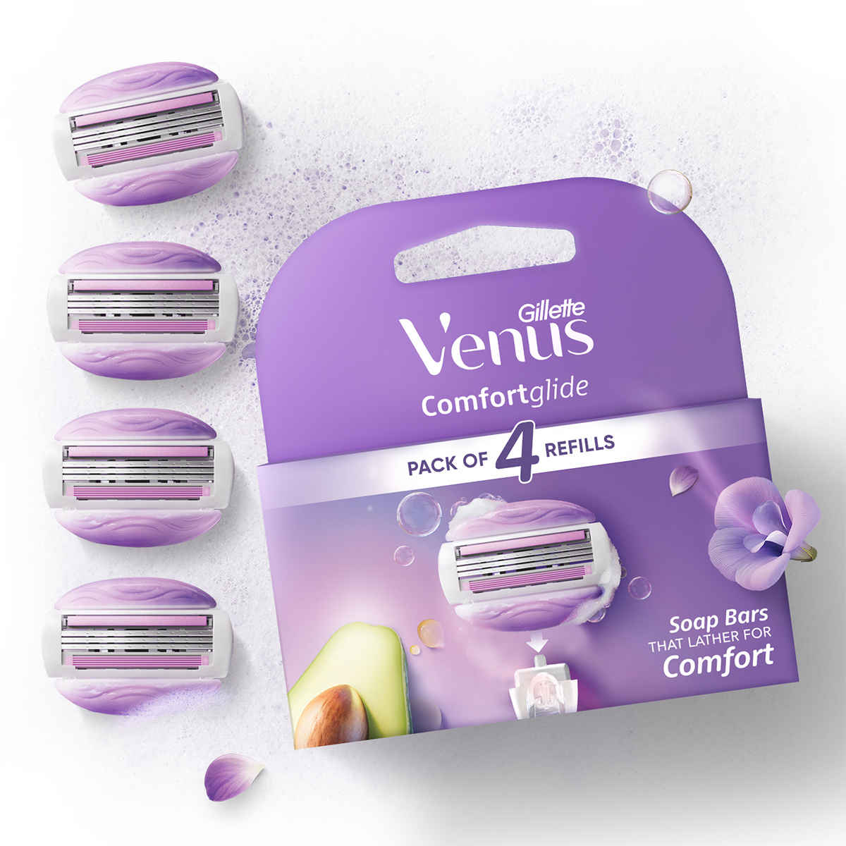 Gillette Venus Comfortglide Razor Blades Pack of 4 Refills