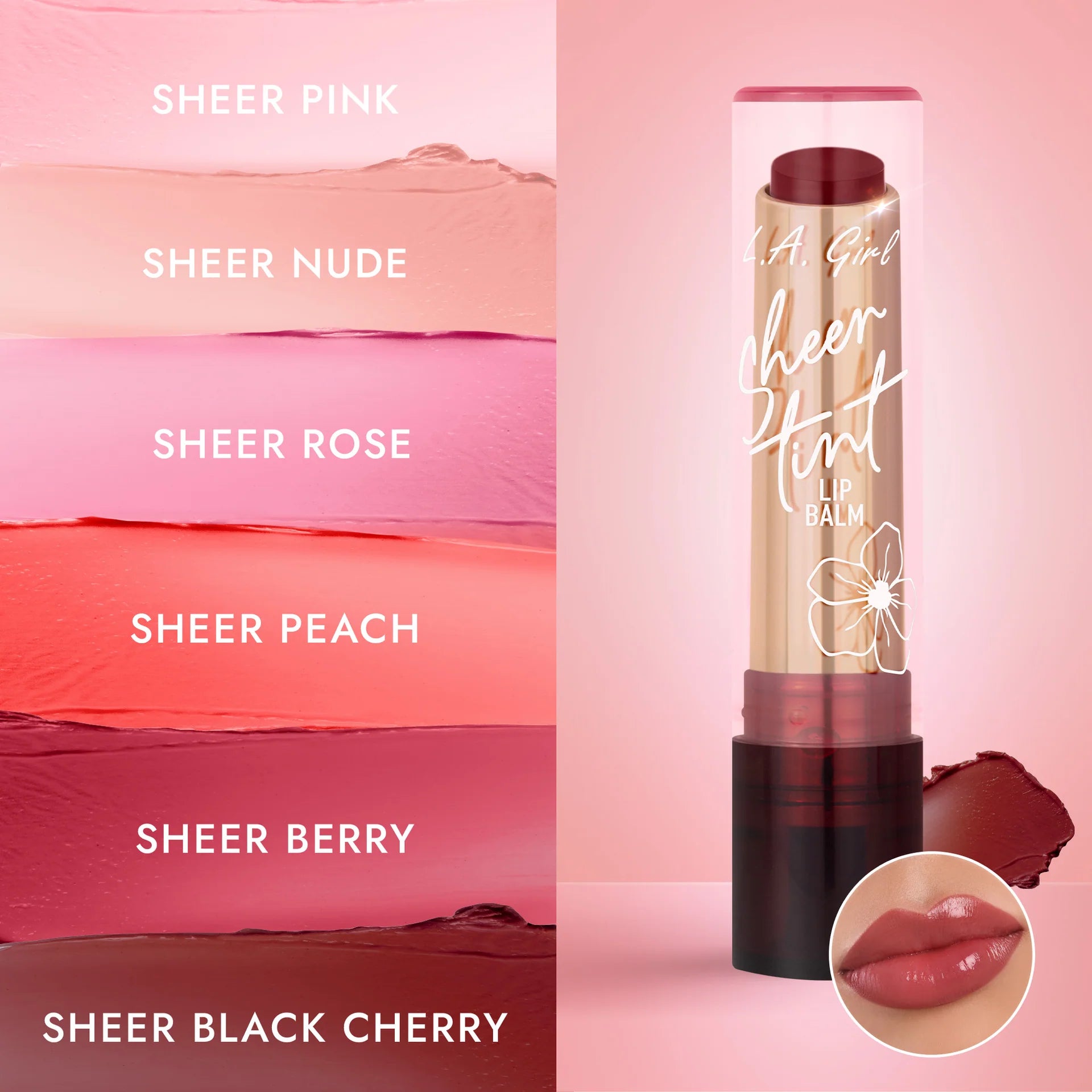 L.A.Girl Sheer Tint Lip Balm 2g - Sheer Rose GLC603