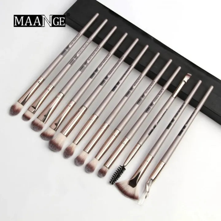 Maange Brown Eye Makeup Brush Set – 12pcs