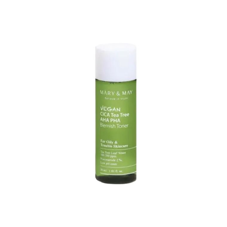 Mary &  May Vegan CICA Tea Tree AHA PHA Blemish Toner 30ml