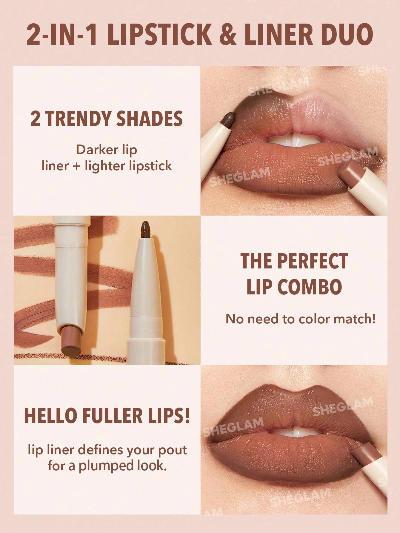 Sheglam Glam 101 Lipstick and Liner Duo - Berry Whip
