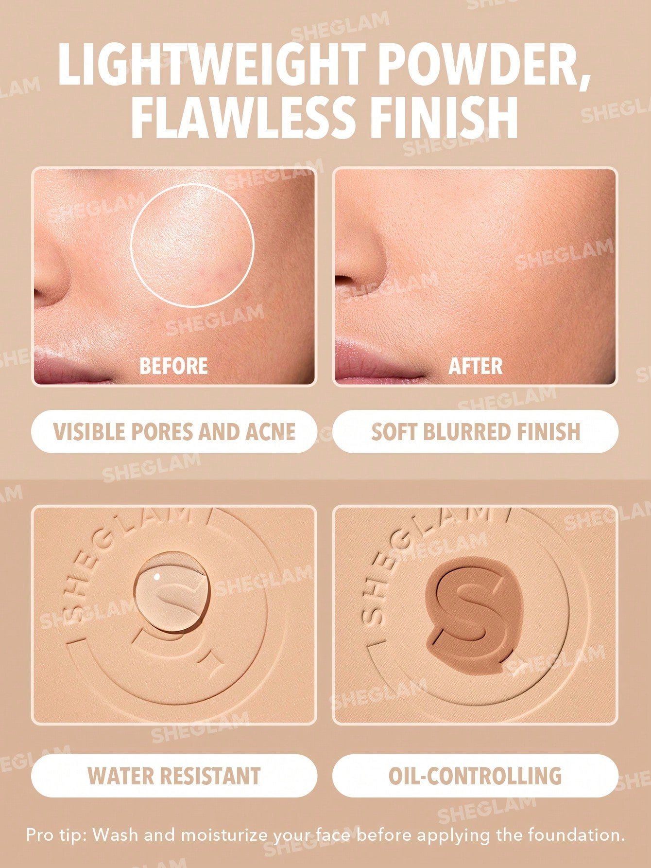 Sheglam Skin-Focus High Coverage Powder Foundation - Porcelain