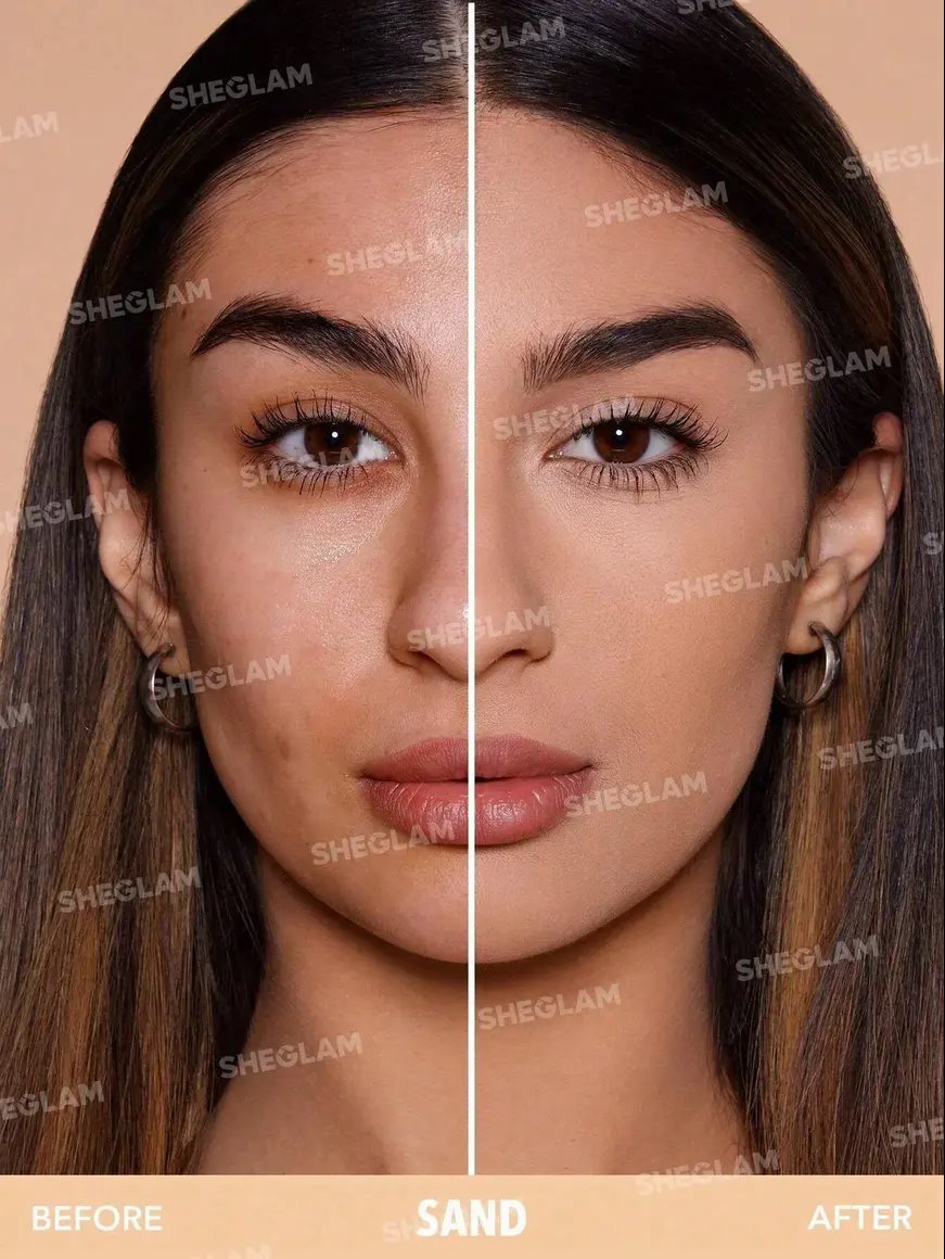 Sheglam Skin-Focus High Coverage Powder Foundation -Sand