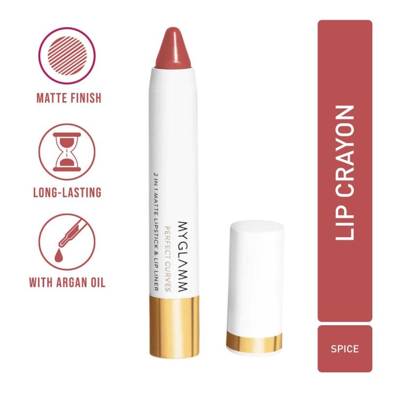 MyGlamm Perfect Curves Matte Lip Crayon - Spice 3.7 g