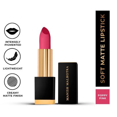 MyGlamm Manish Malhotra Soft Matte Lipstick - Poppy Pink