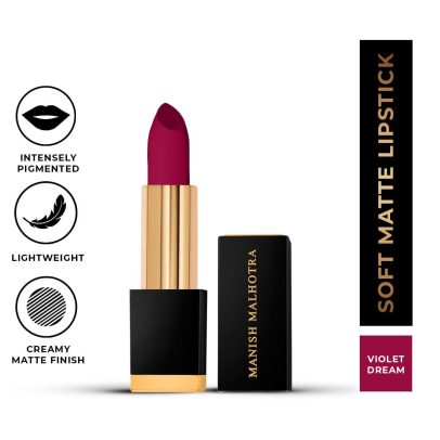 MyGlamm Manish Malhotra Soft Matte Lipstick - Violet Dream