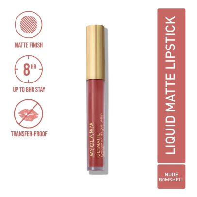 MyGlamm Ultimatte Long-Stay Matte Liquid Lipstick - Nude Bombshell