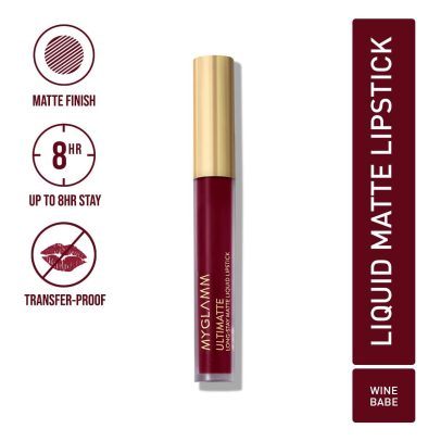 MyGlamm Ultimatte Long-Stay Matte Liquid Lipstick - Wine Babe