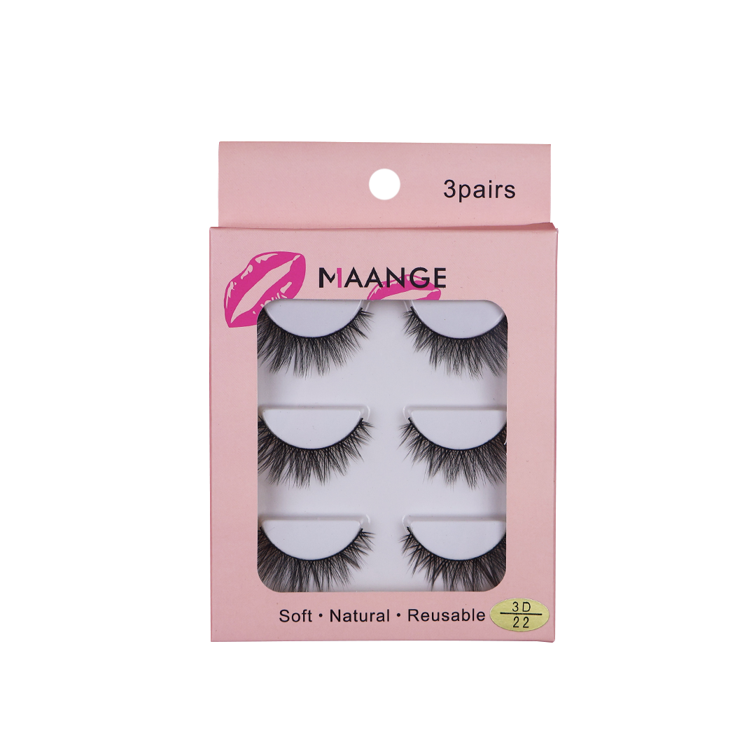 Maange 3d Natural Eyelash 3 pair- No22