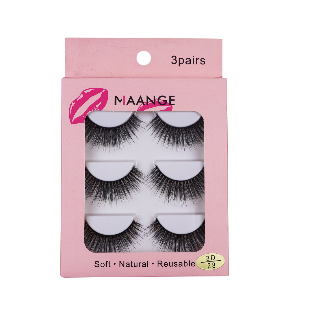 Maange 3d Natural Eyelash 3 pair- No28