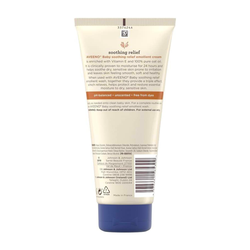 1-11.png Aveeno Baby Soothing Relief Emollient Cream 150ml - Image 2
