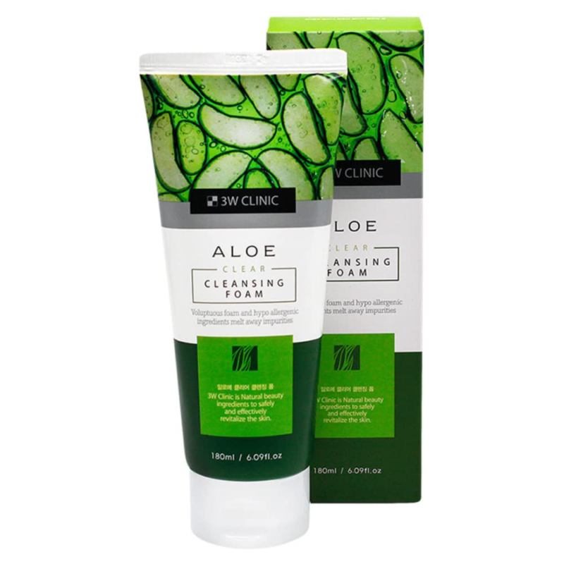 3W Clinic Aloe Clear Cleansing Foam - 180ml - Image 2