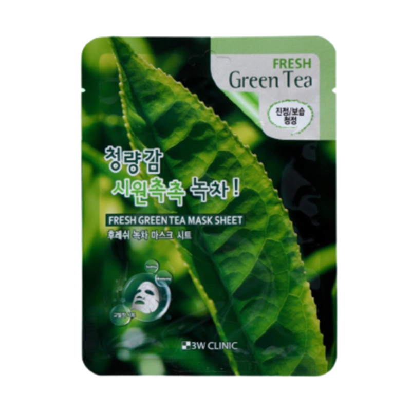 3W Clinic Fresh Green Tea Sheet Mask - Image 1