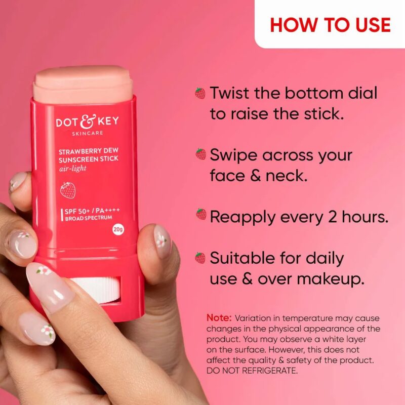 Dot-amp-Key-Strawberry-Dew-Sunscreen-Stick-SPF-50PA-20g6.jpg Dot & Key Strawberry Dew Sunscreen Stick SPF 50+PA++++ 20g - Image 8