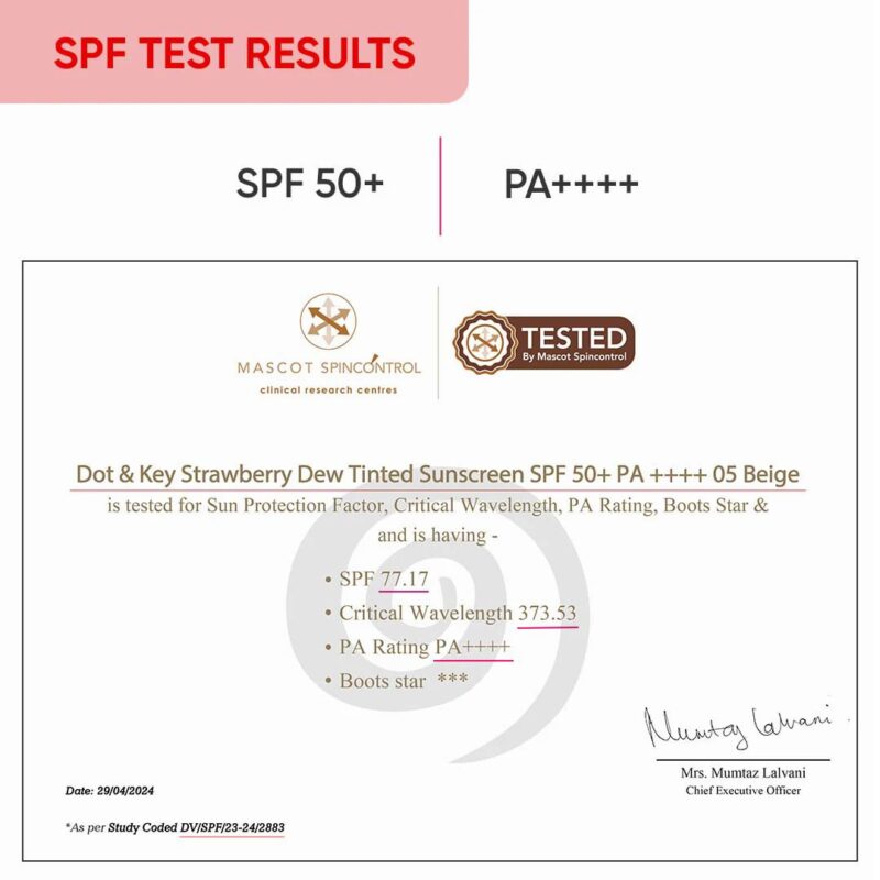 Dot & Key Strawberry Dew Tinted Sunscreen SPF 50+ 50ml - Porcelain - Image 8