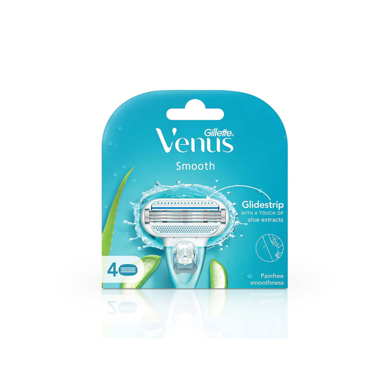 Gillette-Venus-Glide-Strip-With-Aloe-Extracts-4-Refills-.png Gillette Venus Smooth Sensitive Razor for Women with Aloe Extracts - Image 1