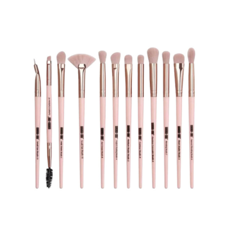 Maange 12 pcs Eye Brush Sets Pink Color Maange Pink Eye Makeup Brush Set - 12pcs - Image 1