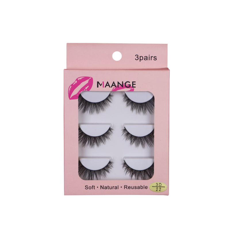 Maange 3d Natural Eyelash 3 pair- No22