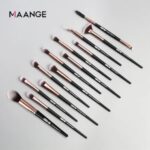 Maange Black Eye Makeup Brush Set - 12pcs - Image 2