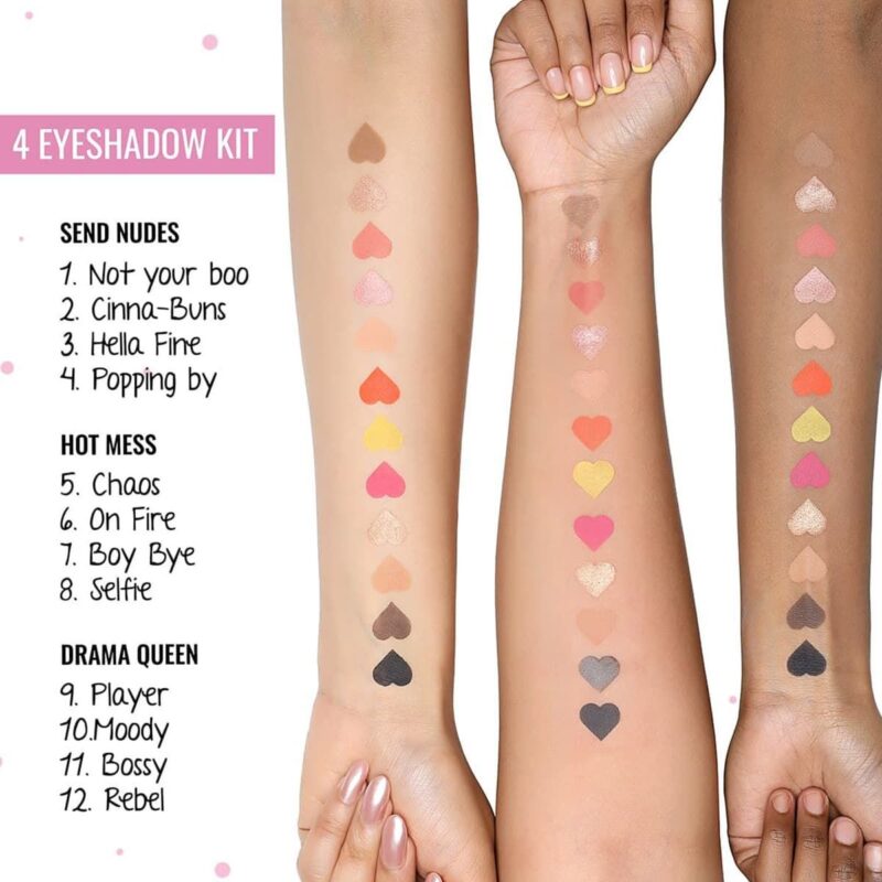 MyGlamm POPxo Makeup Collection 4 Eyeshadow Kit - Hot Mess (Expiry: 31/10/2026) - Image 4