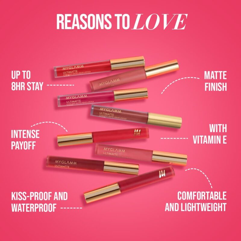 Myglamm-Ultimatte-Long-Stay-Matte-Liquid-Lipstick-Pink-Doll-1-3.jpg MyGlamm Ultimatte Long-Stay Matte Liquid Lipstick - Berry Charmer - Image 3