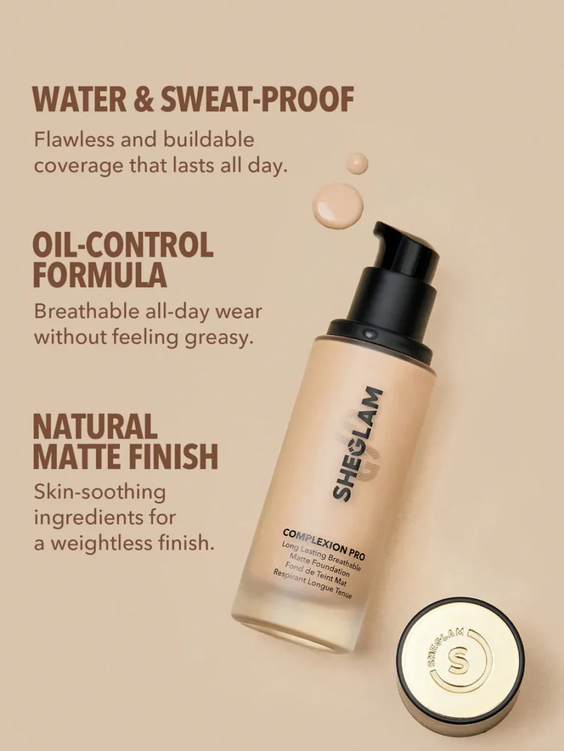 Sheglam-Complexion-Pro-Long-Lasting-Breathable-Matte-Foundation2.webp Sheglam Complexion Pro Long Lasting Breathable Matte Foundation - Golden - Image 4