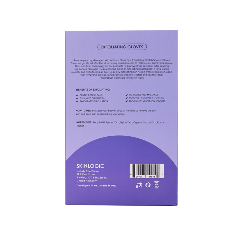 Skinlogic Exfoliating Shower Gloves 1 Pair - White - Image 3