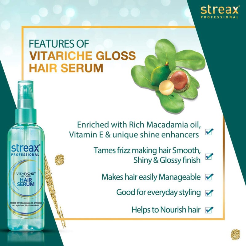Streax Vitariche Gloss Hair Serum 115ml - Image 3