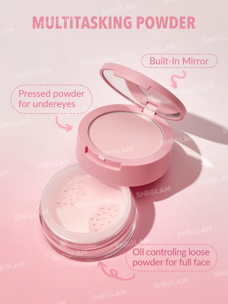 Sheglam Insta-Ready Face & Under Eye Setting Powder Duo - Bubblegum - Image 2