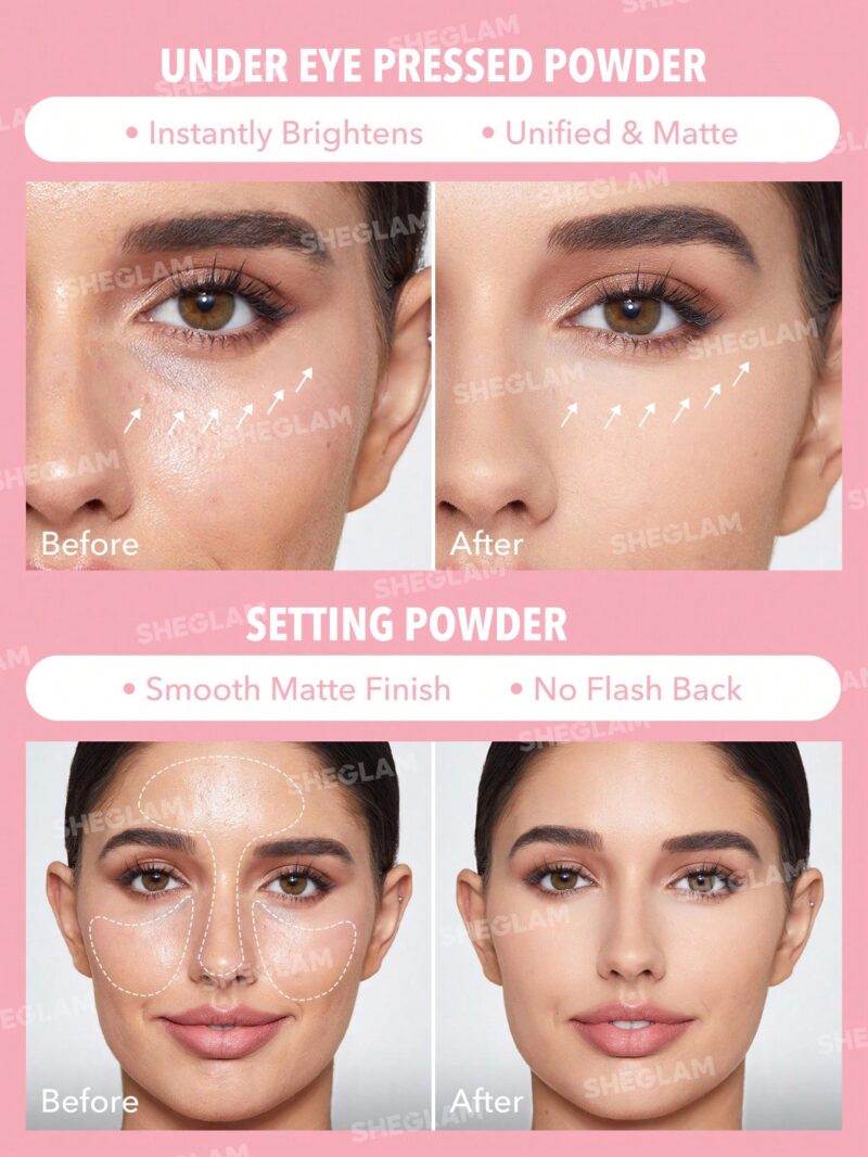 Sheglam Insta-Ready Face & Under Eye Setting Powder Duo - Bubblegum - Image 3