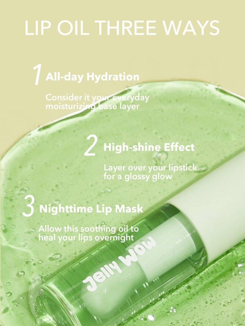 Sheglam Jelly Wow Hydrating Lip Oil -Green Apple Envy - Image 5