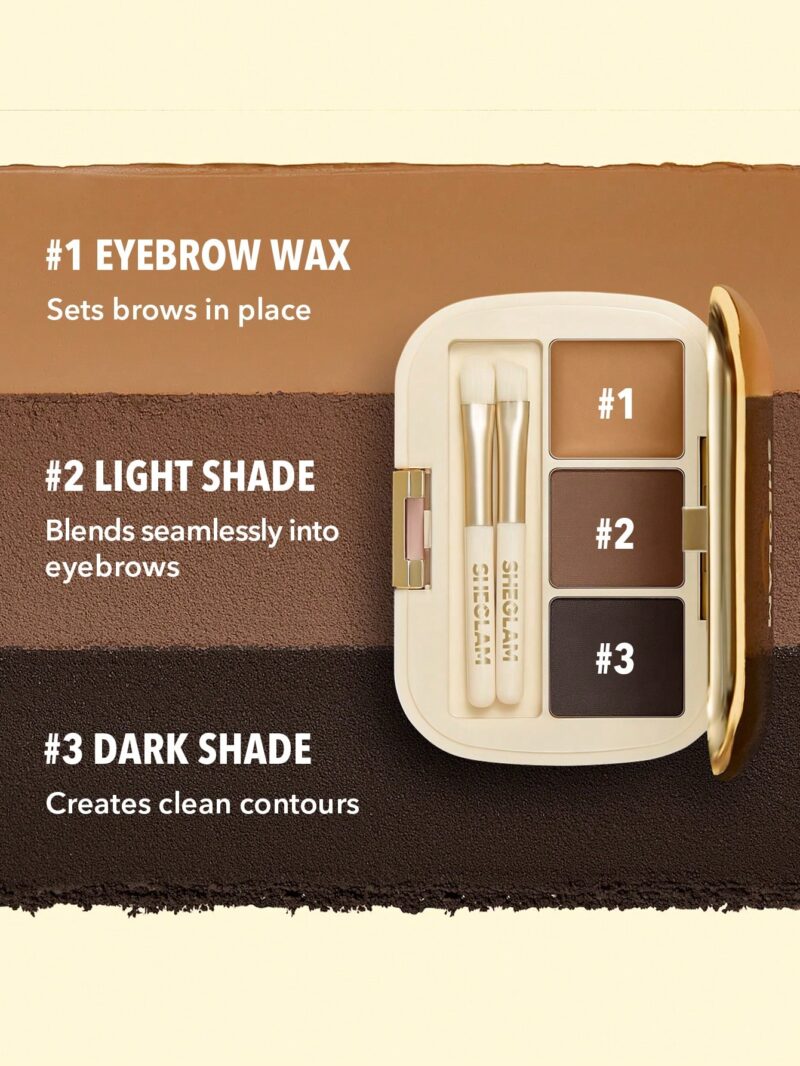 Sheglam Full-Filled Eyebrow Palette -101 Dark Brown2 Sheglam Full-Filled Eyebrow Palette -101 Dark Brown - Image 6