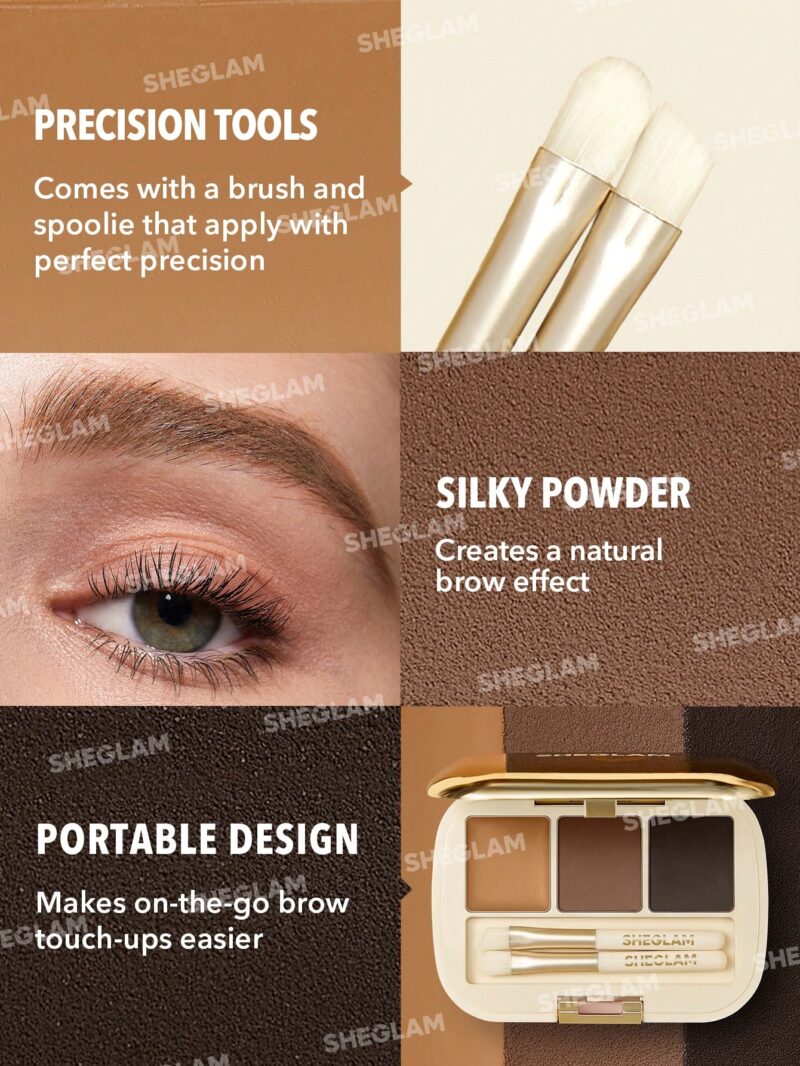 Sheglam Full-Filled Eyebrow Palette -101 Dark Brown3 Sheglam Full-Filled Eyebrow Palette -101 Dark Brown - Image 5