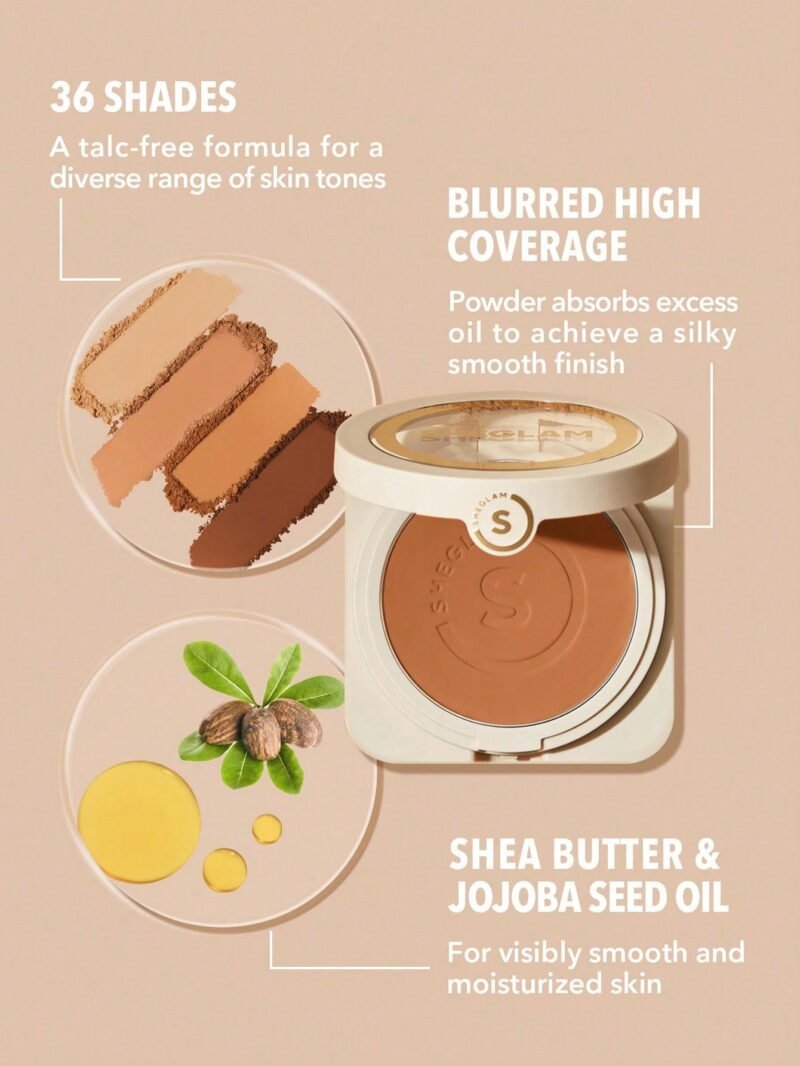Sheglam Skin-Focus High Coverage Powder Foundation - Porcelain - Image 4
